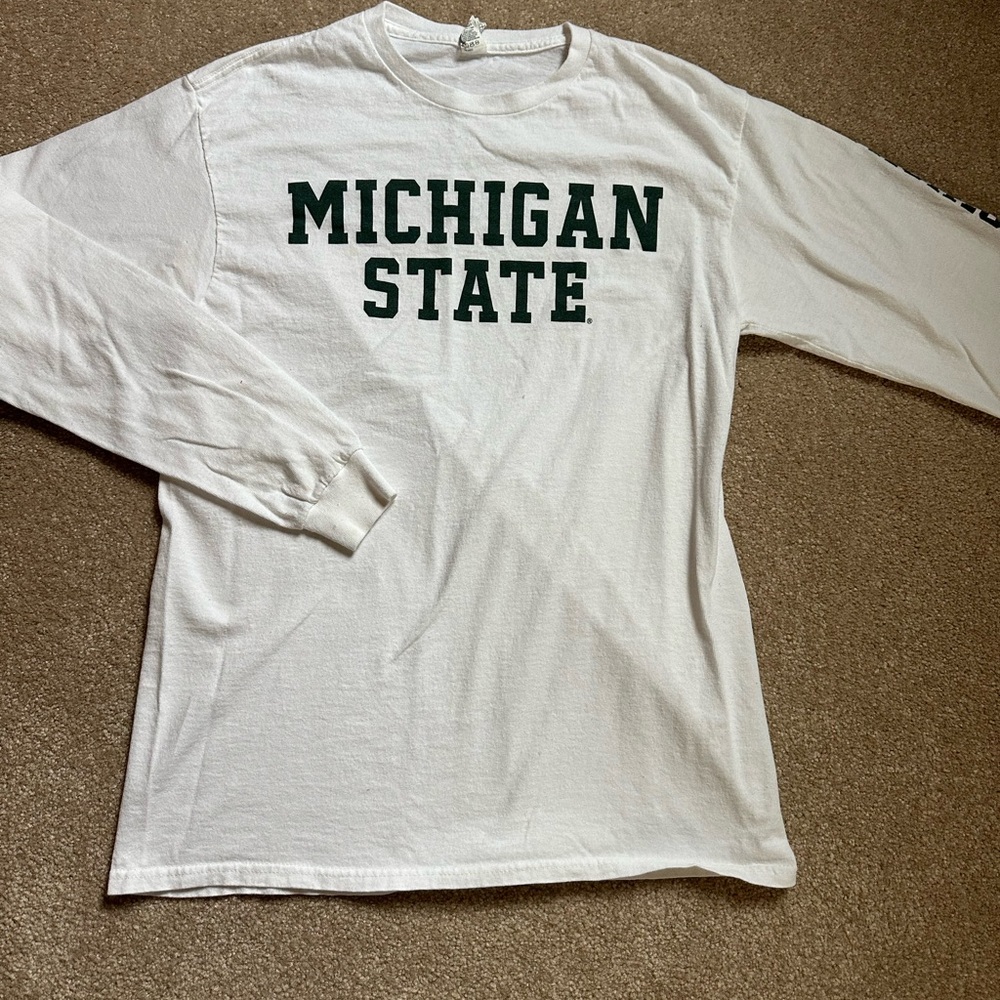 Michigan State White Long-Sleeve Graphic Tee